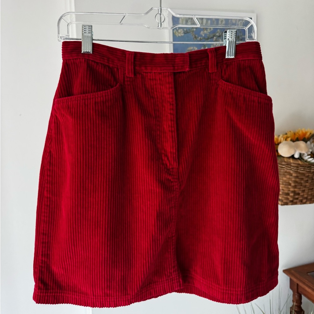 Vintage Red Corduroy Skirt